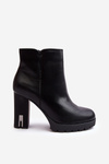 Women's Heeled Boots With Zipper Black Rasoda