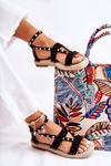 Suede Sandals With Studs Black Marey