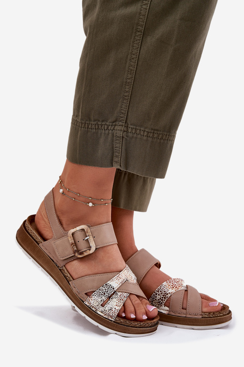Ladies Sandals With Buckle Beige Inblu GS000056