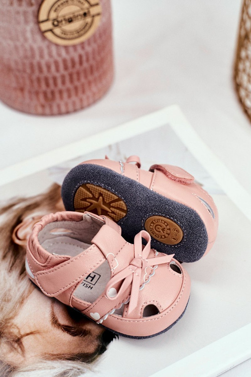 Child's Sandals For Girls Pink Leather Maentra