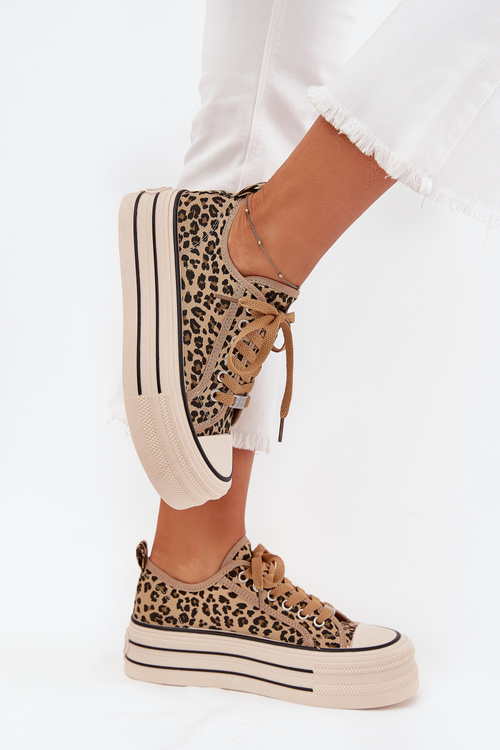 Womens Sneakers On Massive Platform Leopard Marinae