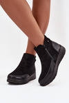 Women's Boots with Zipper Lined with Fur Black Breena