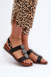 Women's Flat Sandals With Decorations Sergio Leone SK072H Black
