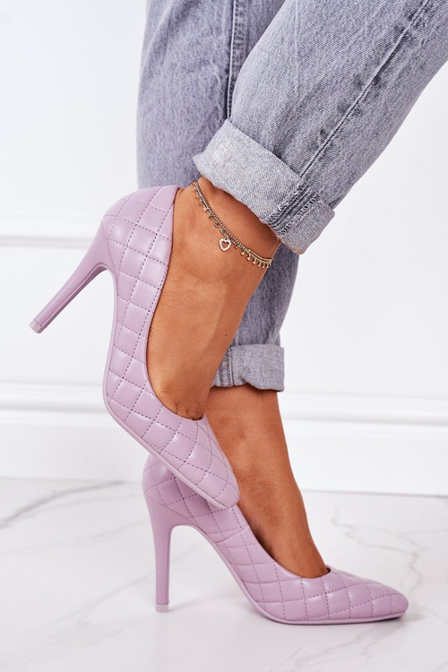 Elegant Quilted Heels Purple Rosanna