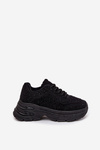 Damskie Sneakersy Masywna Platforma Cyrkonie I Futerko Czarne Zarika