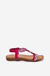 Flat Women's Sandals With Woven Straps And Clips Artiker Fuchsia 56C1314