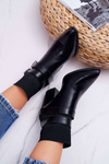 Women's Stiletto Buckle Boots Black Fello