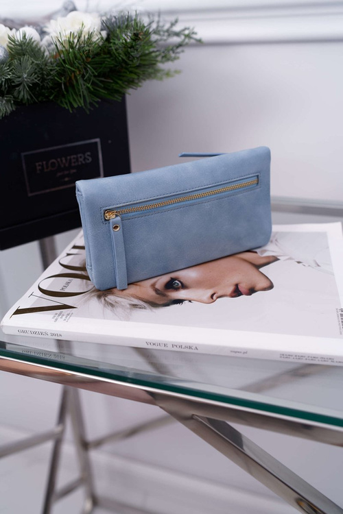 Women's Wallet Large Blue with Latch
