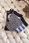 Children's classic socks with stripes and stripes Blue