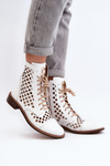 Openwork Leather Boots Zazoo 2695 White