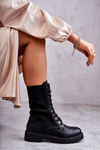 Women's Boots With A Sock On A Flat Heel Black Liam