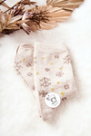 Christmas Socks Snowflakes Beige