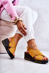 Women's Sandals With Velcro Yellow Amaze