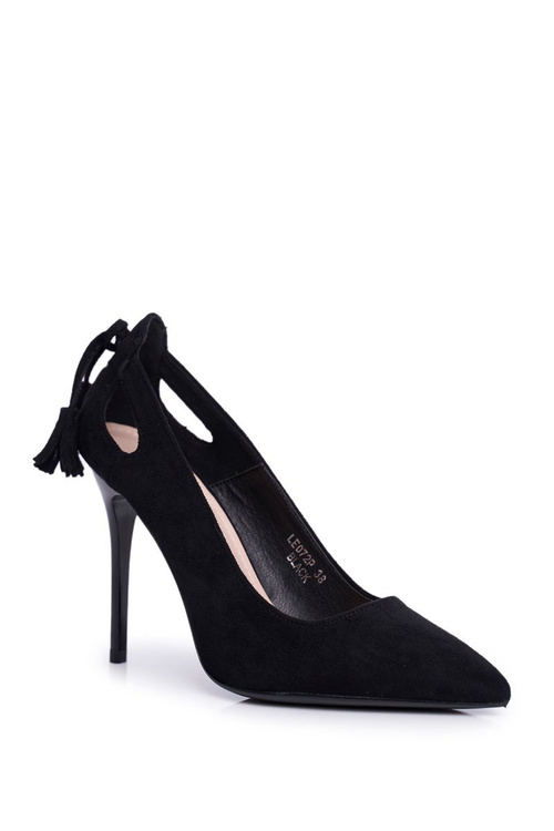 Women's Suede Pointed Stilettos Black Leven