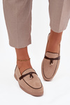 Moccasins Loafers Ladies Eco Suede Beige Darwen