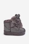 Children's snow boots with fur lining and ear details gray Betty