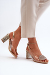 Transparent Sandals with Gold Stiletto Heels MR38-112