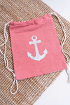 Women's Navy Handbag Red Beach Bag