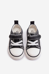 Children's Fabric Velcro Sneakers Black Daloma