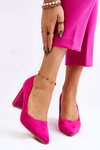Suede Pumps On A Fashionable Heel Fuchsia Estellia