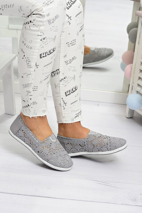 Lace Grey Women's Ballerinas Little Sugar