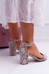 Women's Sandals Stiletto Stiletto Snake Leather Denerle