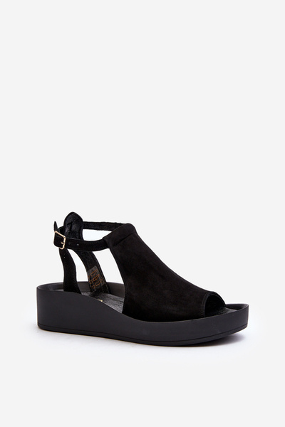 Zazoo 2914 Women's Suede Sandals Black