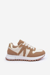 Women's Leather Sport Shoes Brown-Beige Kabama