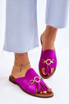 Women's Suede Slippers Lewski Shoes 3226 Fuchsia