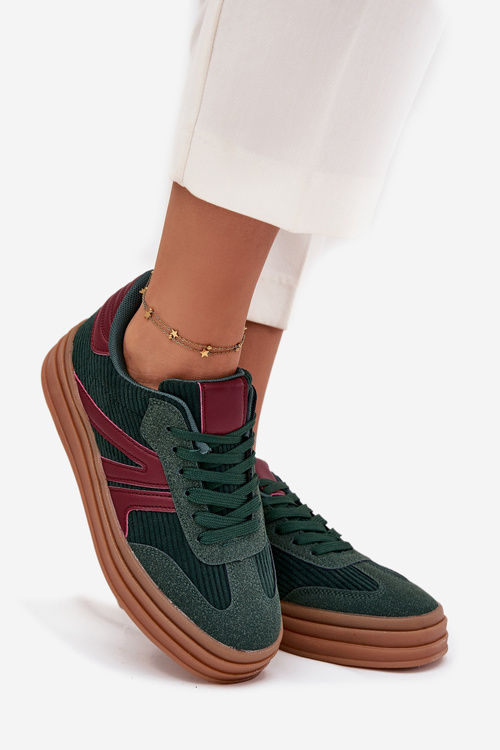 Velvet Women's Sneakers on Platform Green Skye