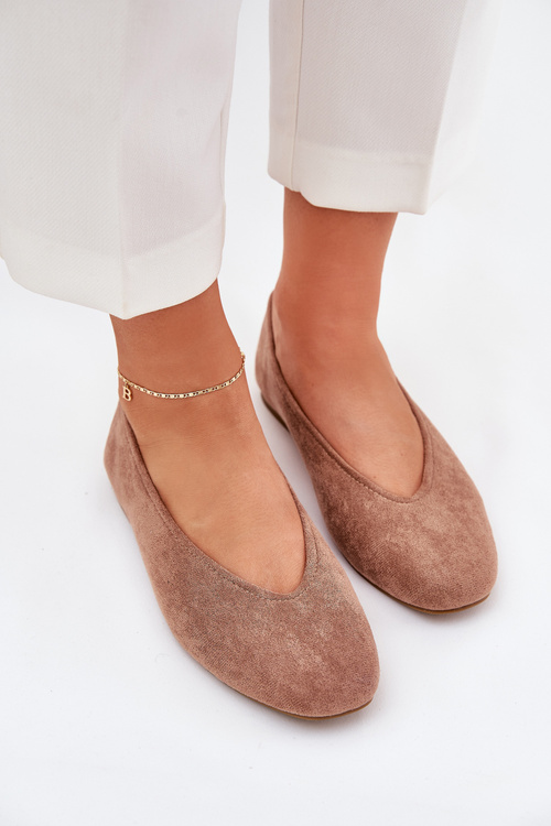 Classic Ballet Flats From Eco Suede Khaki Osallin