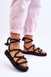 Tied Sandals On A Massive Platform Black Can't Wait