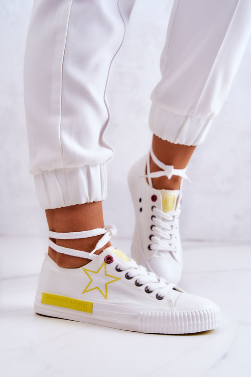 Trampki Damskie Niskie Białe BIG STAR JJ274384