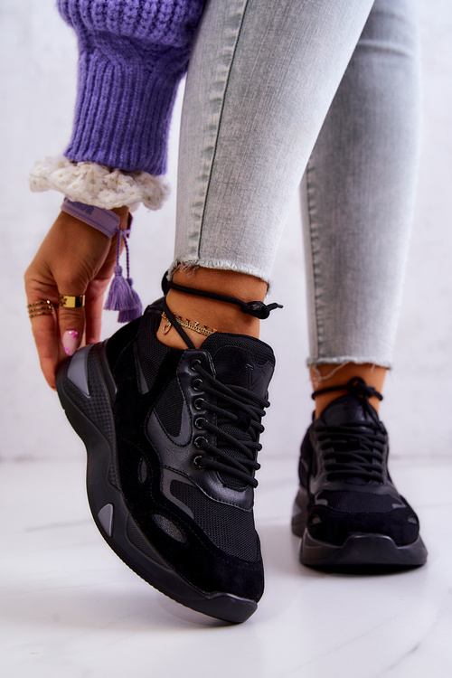 Buty Sportowe Sneakersy Czarne Imperio