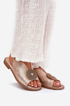 Shimmering Women's Sandals With Decorative Detail S.Barski KV51-012 Rose Gold