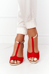 Sandals On High Heel S.Barski 280-58 Red-Gold