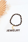 Bracelet With Beads And Ornate Moon Black