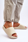 Fashionable Platform Slippers Light beige Estella