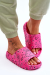 Fashionable women's slippers on a massive platform fuchsia Lorette