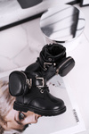 Children's boots with warm fur small bag black Twinkle