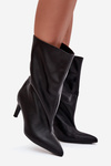 Slip-on women's ankle boots with high heel black Solvienne
