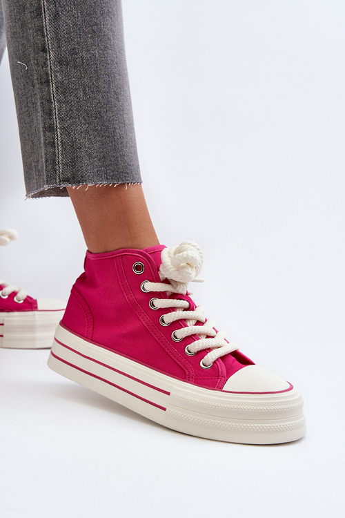 Trampki Damskie Platforma Fuksja Aineri BL507