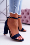 Women's Stiletto Sandals Suede Blue Anastasie