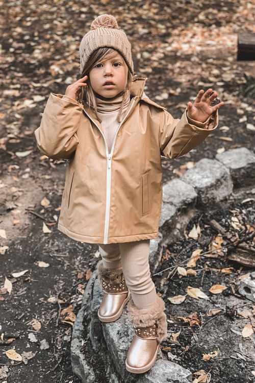 Children's Snow Boots Insulated With Fur Champagne Bonni