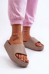 Women's Brown Foam Platform Slides Airaplea
