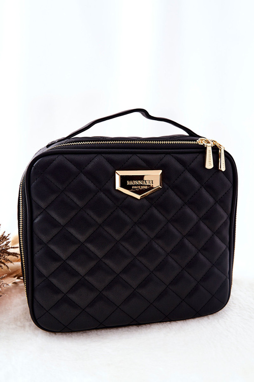 Duża Kosmetyczka Pikowana Monnari CSM0040-020 Czarna