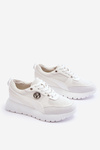 Sneakersy Damskie Platforma Białe Chana