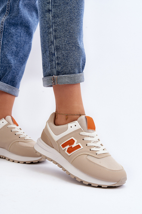 Sneakersy Buty Sportowe Damskie Beżowe Lifari LY085