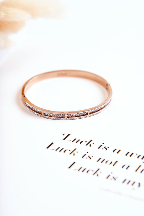 Women's Steel Bracelet With Zircons Pink Gold Klar