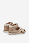 Children's Patterned Sandals With Velcro Gold Maellita
